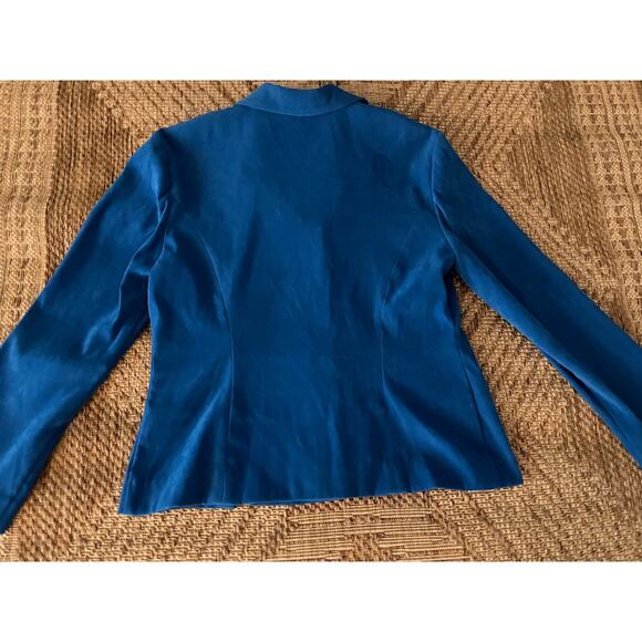 VTG. Leslie Fay Petite Blazer SZ 12P Blue front close - Picture 5 of 10